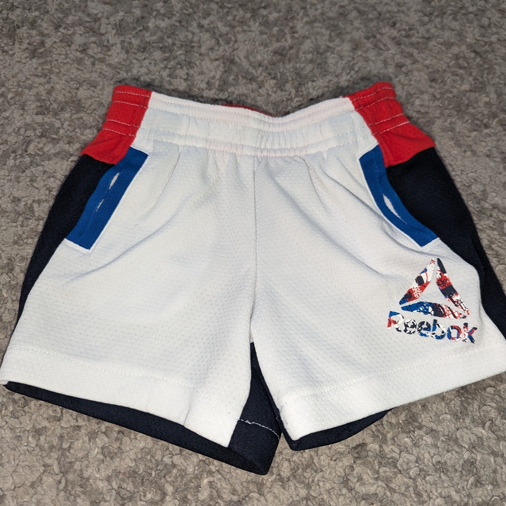 Reebok White And Blue Baby Boy Shorts.